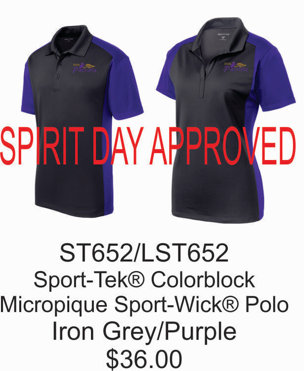 FBCS (SPIRIT DAY APPROVED) Sport-Tek® Colorblock Micropique Sport-Wick® Polo (Iron Grey/Purple) ST652/LST652