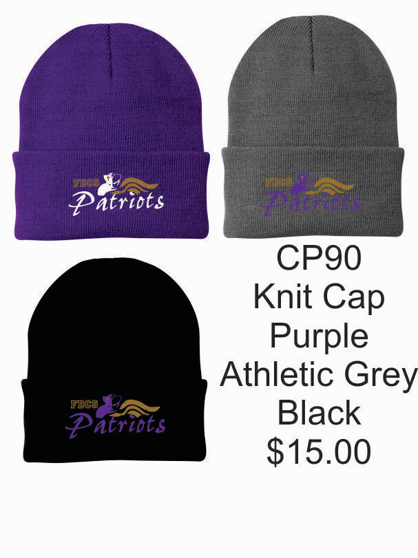 FBCS Port &amp; Company® - Knit Cap (CP90) Purple or Athletic Grey or Black