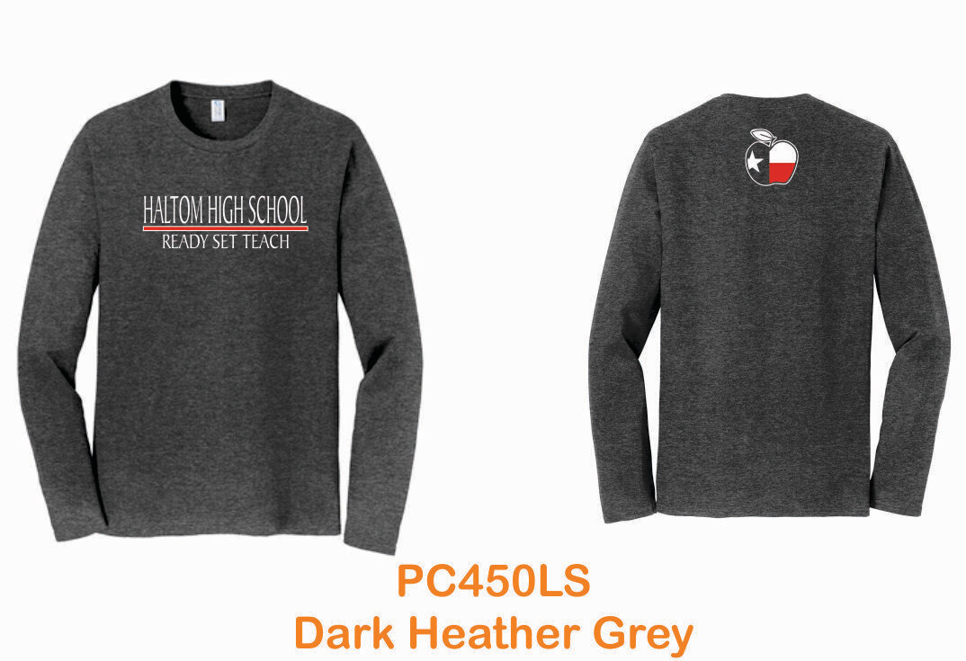 Haltom Ed &amp; Tr Port &amp; Company® Long Sleeve Fan Favorite™ Tee (Dk Heather Grey)