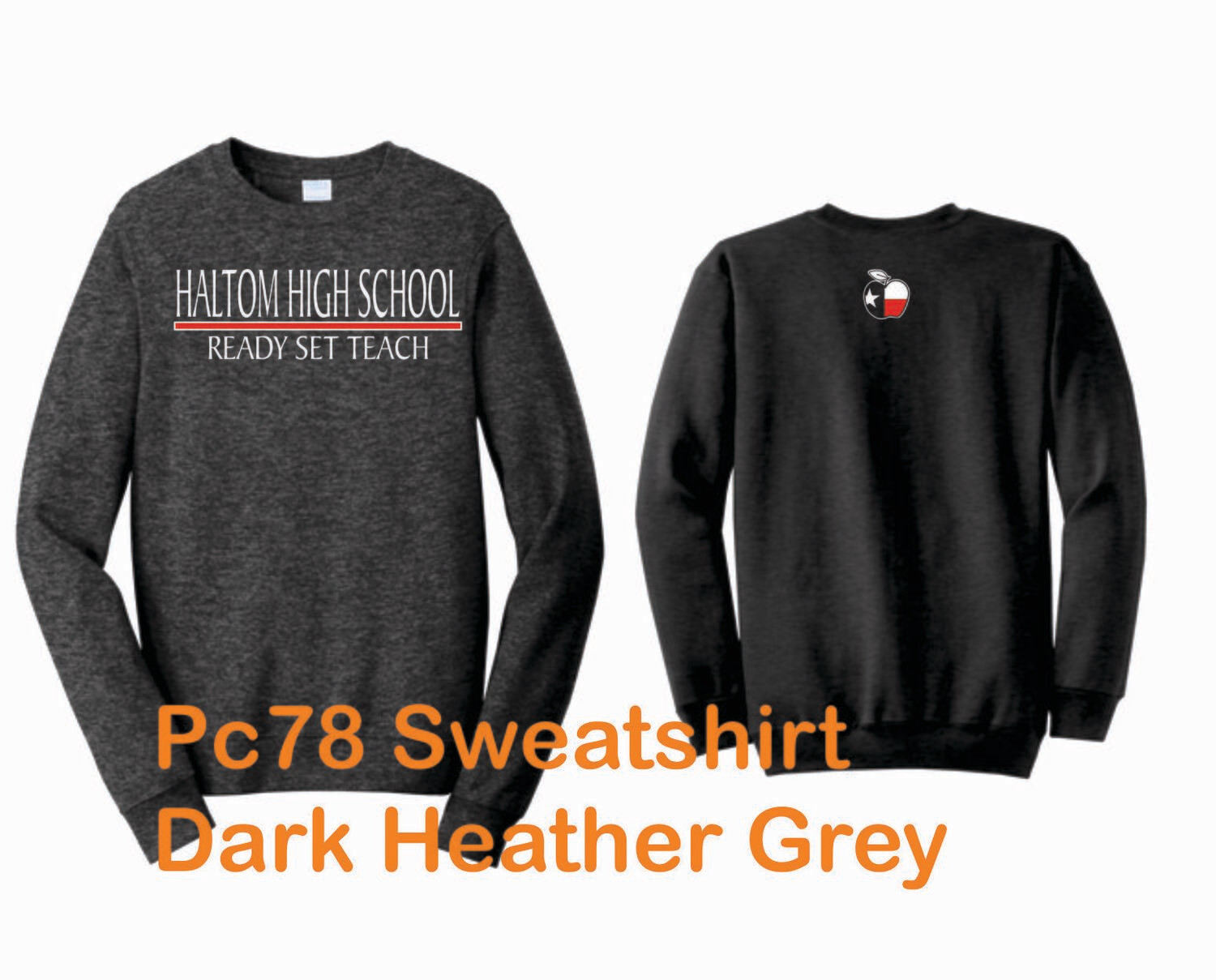 Haltom Ed &amp; Tr Port &amp; Company® - Core Fleece Crew neck Sweatshirt (Dk Heather Grey)