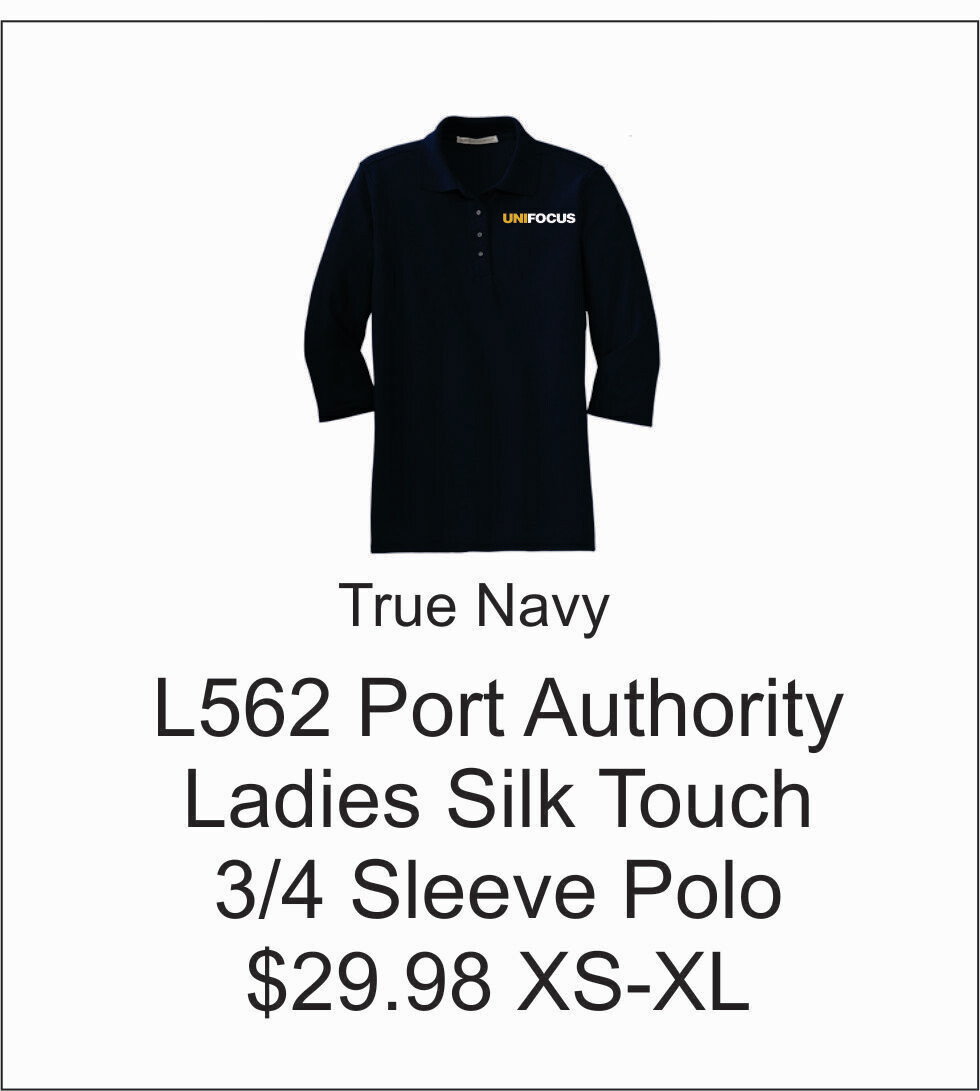Unifocus Port Authority Ladies Silk Touch 3/4 Sleeve Polo