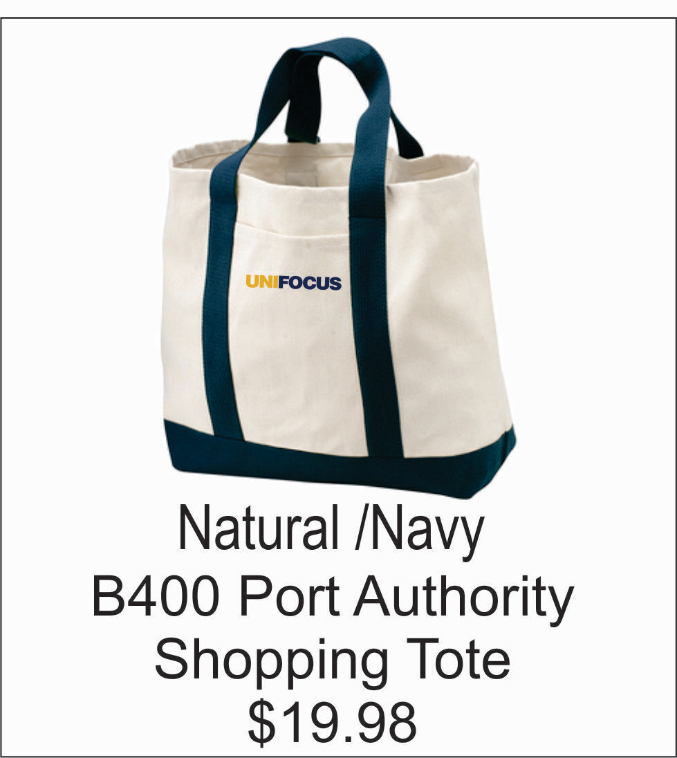 Unifocus Port Authority Shopping Tote Bag (Natural/Navy)