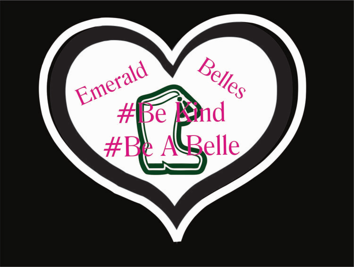 Chenille Patch - #BE KIND  # BE  A BELLE - Southlake Emerald Belles Patch (SL Colors)