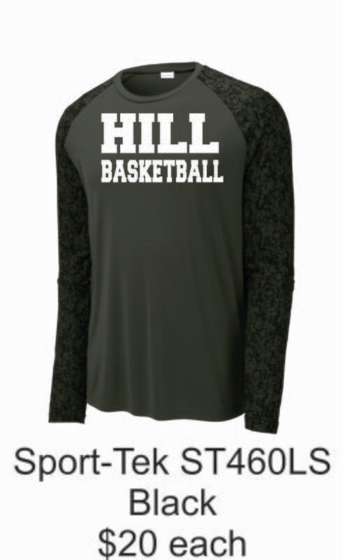 HILL BASKETBALL Sport-Tek ® Long Sleeve Digi Camo Tee (Black) (LAST NAME INCLUDED)