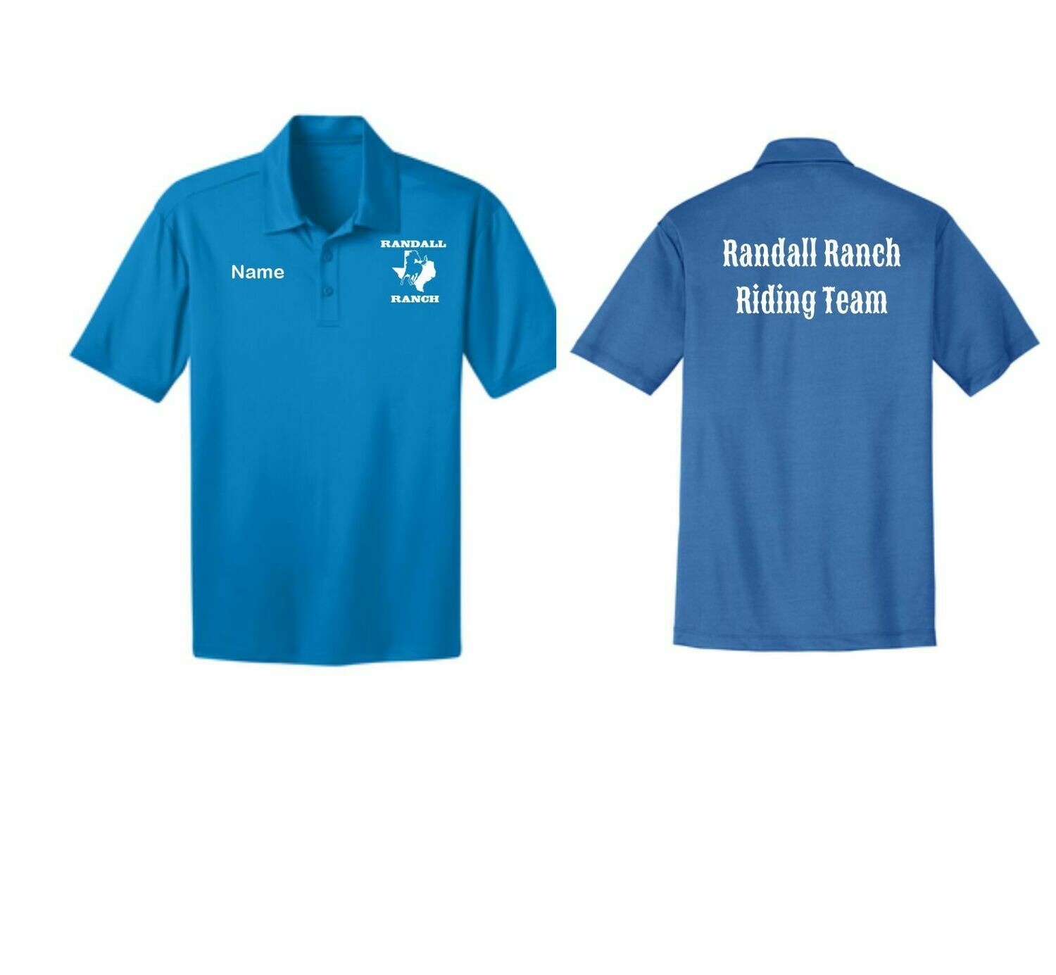 Randall Ranch Riding Team Port Authority® Adult and Youth Silk Touch™ Performance Polo (Brilliant Blue)