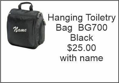 FHMS Black Hanging Toiletry Bag (NO school logo just name)