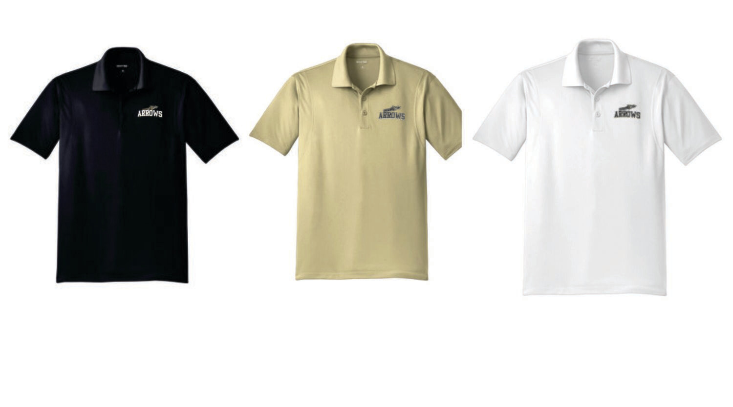 Arrows Football Men&#39;s Polo (Black/Vegas Gold/White)