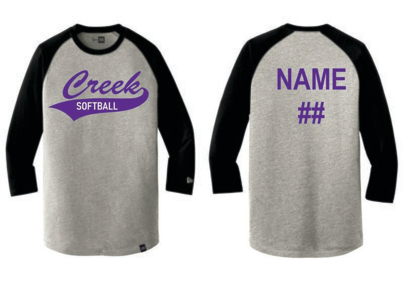 TCHS Softball New Era Baseball Tee (Grey/Black) OPTIONAL
