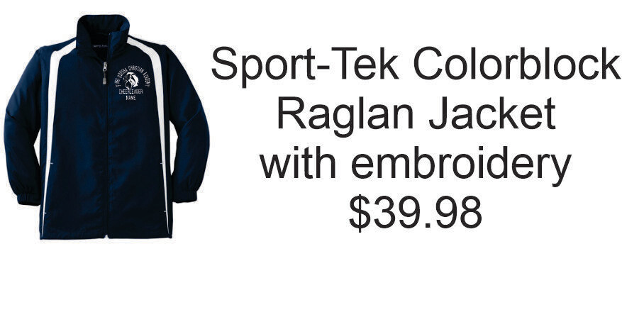 First Odessa Christian Sport-Tek® Colorblock Raglan Jacket (NAVY/WHITE)