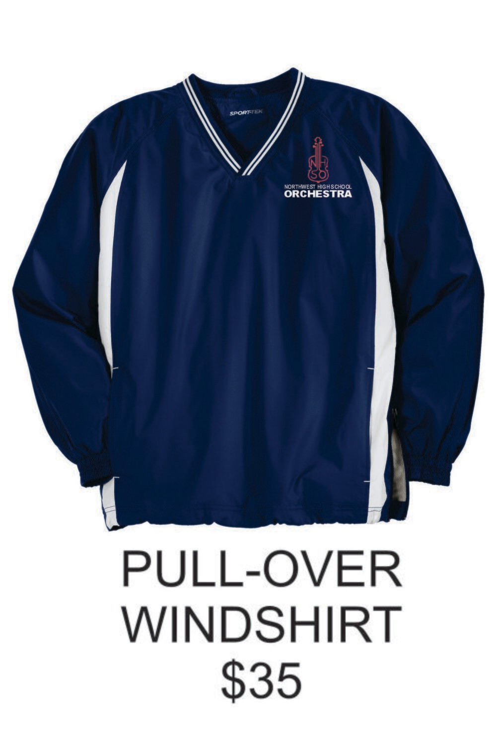 NW Orchestra Sport-Tek® Tipped V-Neck Raglan Wind Shirt