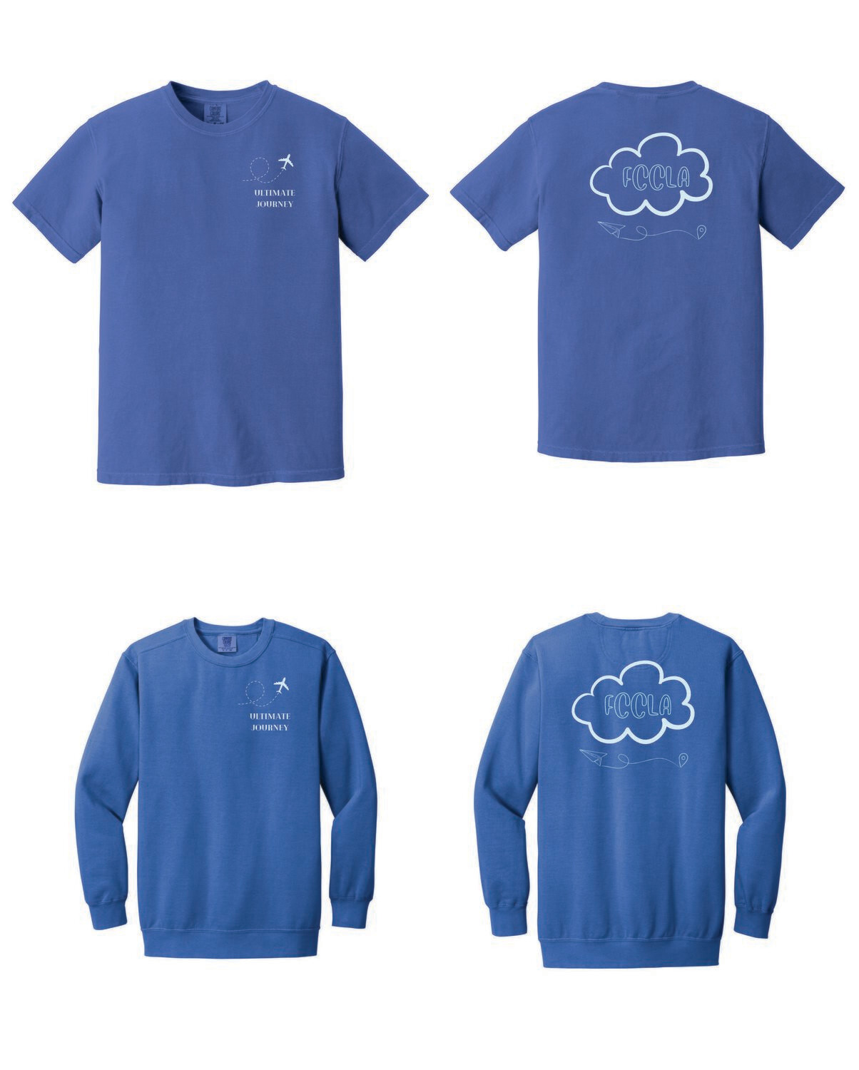 CENTRAL FCCLA Comfort Colors ® Heavyweight Ring Spun Tee  OR 
 Ring Spun Crewneck Sweatshirt (Flo Blue)