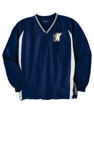 KGL Sport-Tek® Tipped V-Neck Raglan Wind Shirt (Comes with K Logo) Navy