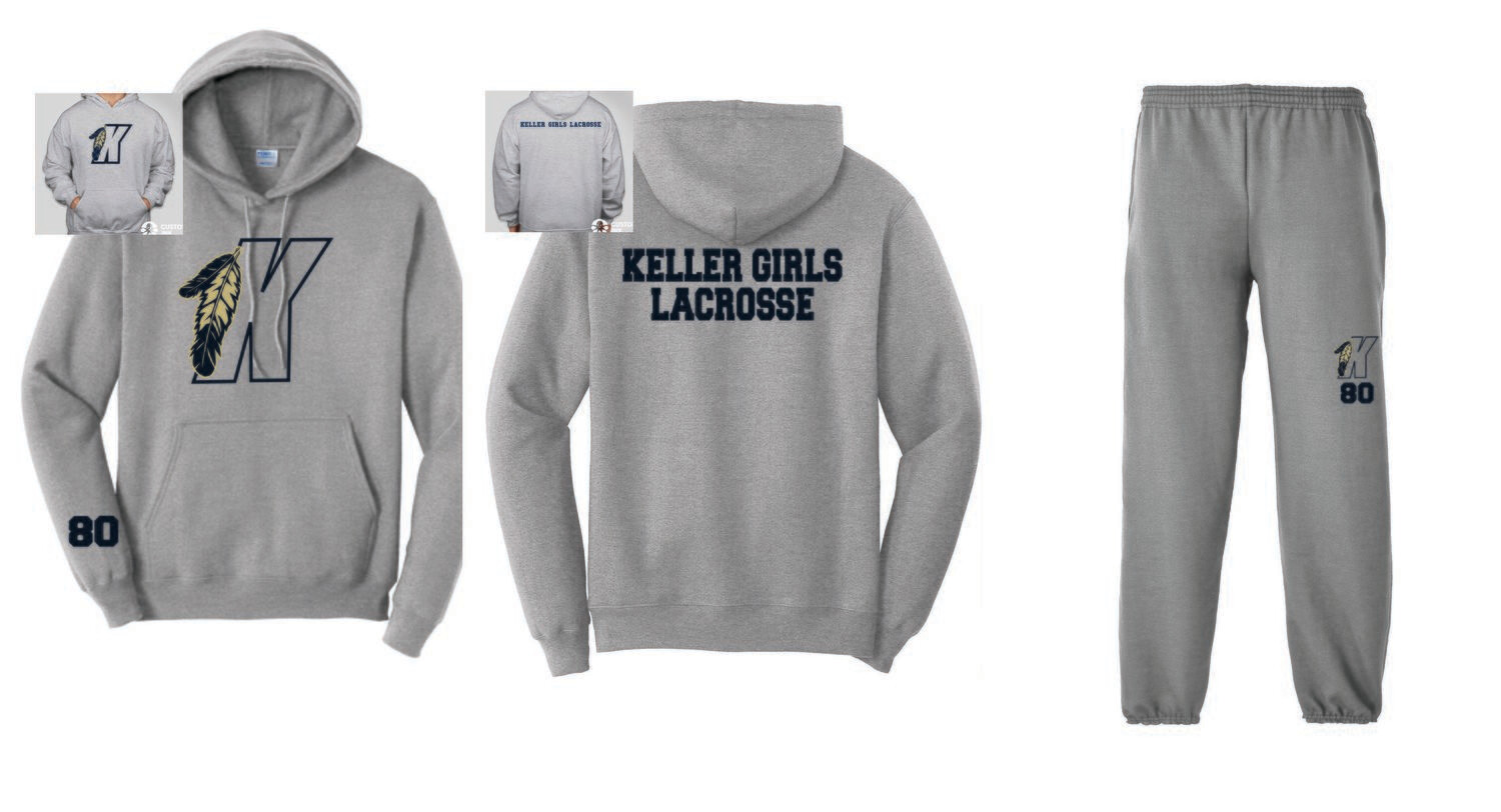 Keller Girls Lacrosse Sweatsuit (Athletic Grey)