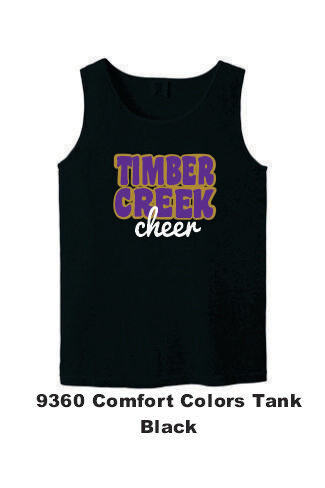 TCHS Cheer  (TIMBER CREEK CHEER) Comfort Colors ® Heavyweight Ring Sleeveless Tee (BLACK) #2