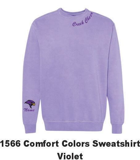 TCHS Cheer  (TIMBER CREEK CHEER) Comfort Colors ® Ring Spun Crewneck Sweatshirt (Violet) #9