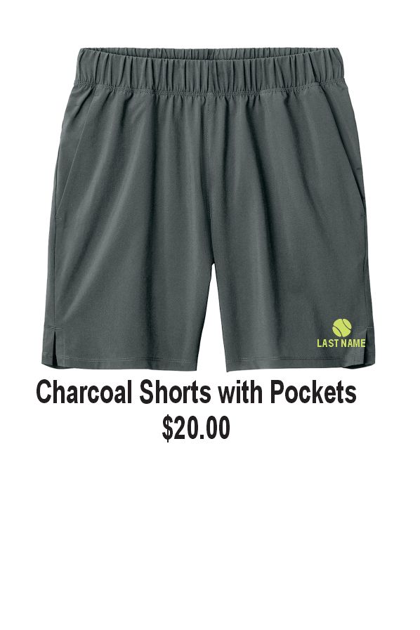 ISMS TENNIS Sport-Tek® Repeat 7&quot; Short (Charcoal) ADULT SIZES ONLY