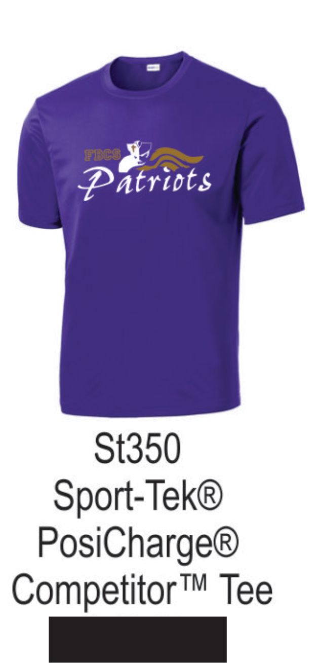 FBCS Sport-Tek® PosiCharge® Competitor™ Tee ST350 (Grey Concrete or Purple)