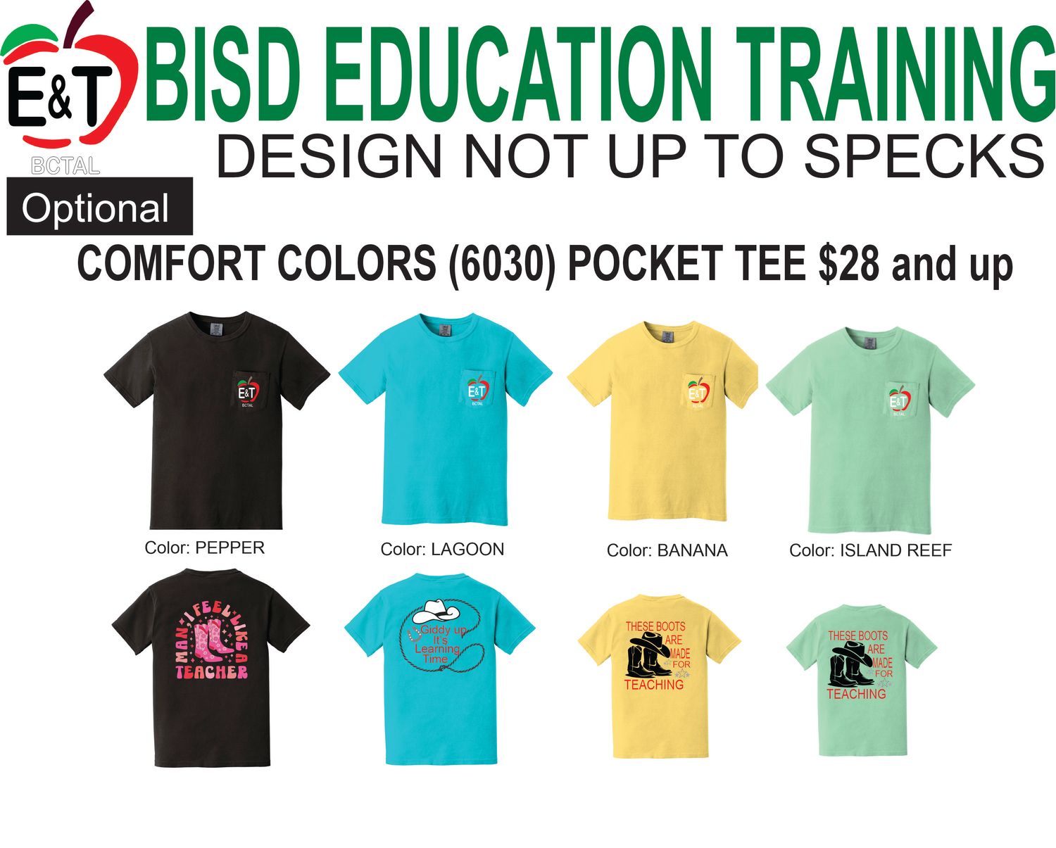 Optional Comfort Color Pocket Tee