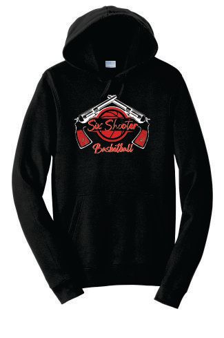 Six Shooters Basketball Port &amp; Company® Fan Favorite™ Fleece Pullover Hooded Sweatshirt (Black)