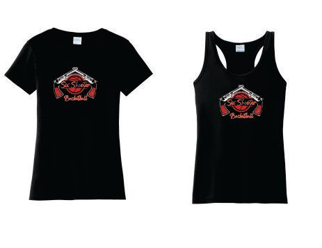 Six Shooters Basketball Port &amp; Company® Women&#39;s Fan Favorite™ Tee OR Port &amp; Company® Women&#39;s Performance Tank (Black)