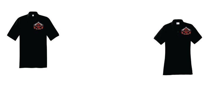 Six Shooters Basketball Port &amp; Company® Core Blend Pique Polo Men&#39;s OR Women&#39;s (Black)