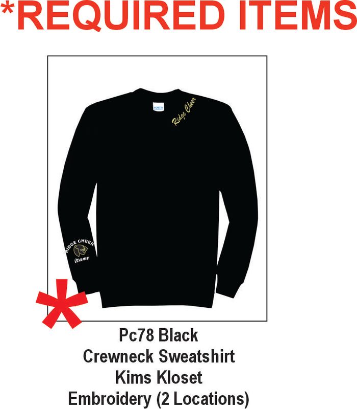 FRHS Cheer Crewneck Sweatshirt (Black with Embroidery)