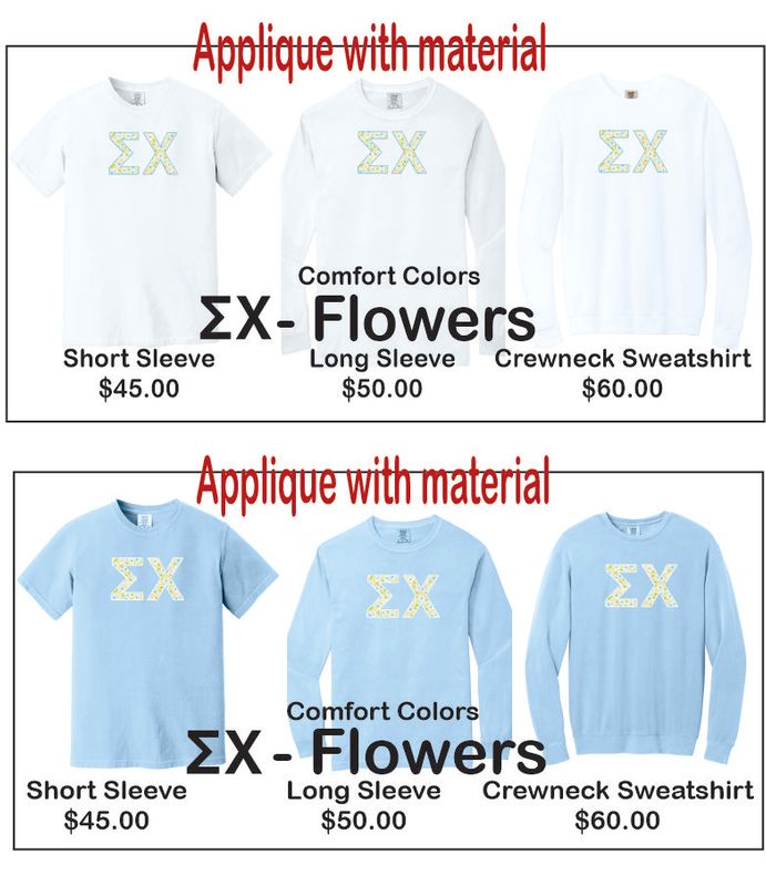 OU APPLIQUE EX with Flowers Material