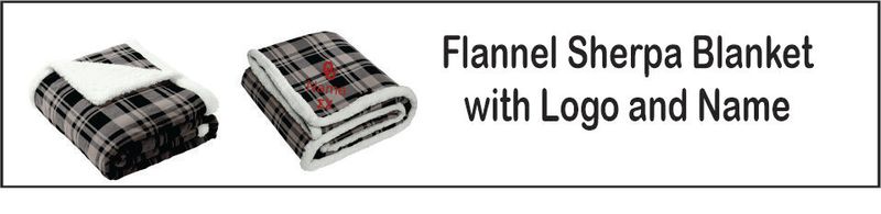 OU Port Authority® Flannel Sherpa Blanket (Grey/Black Plaid)