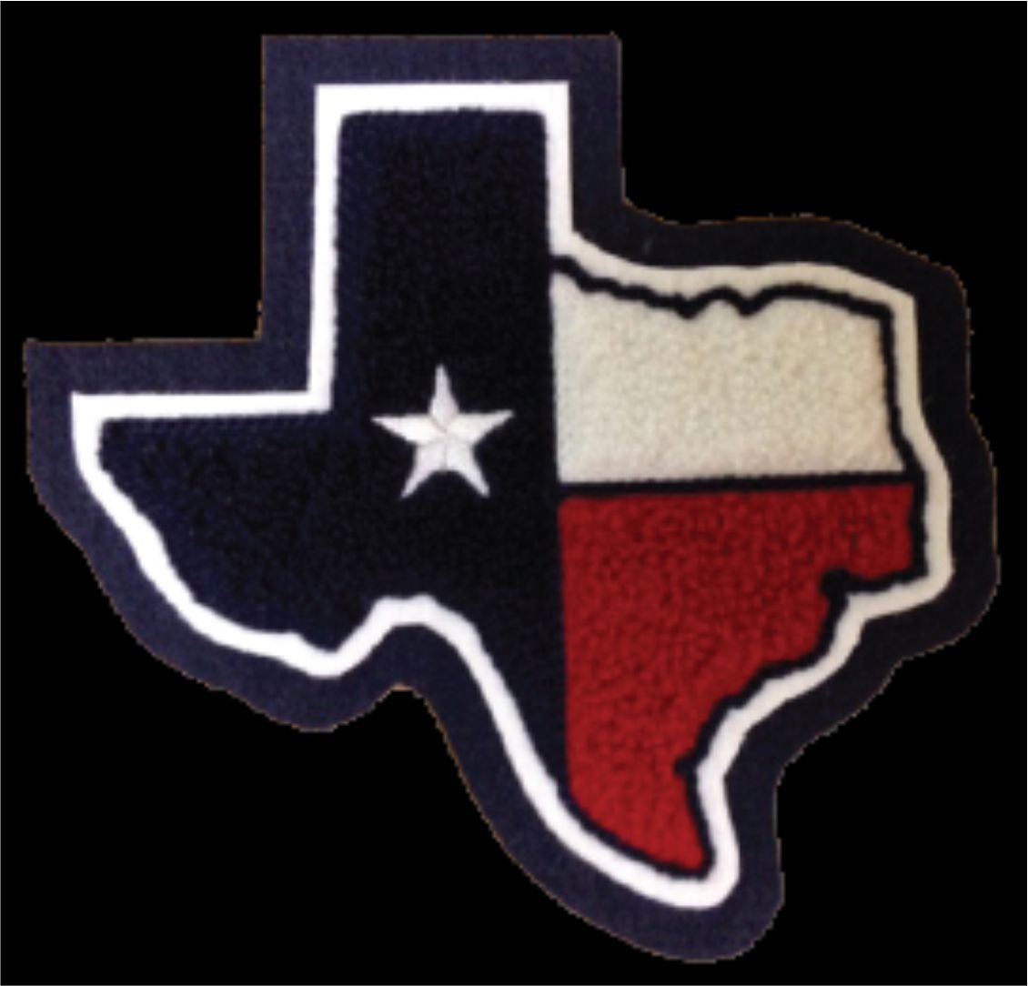 Chenille Patch - Texas w/Flag*#