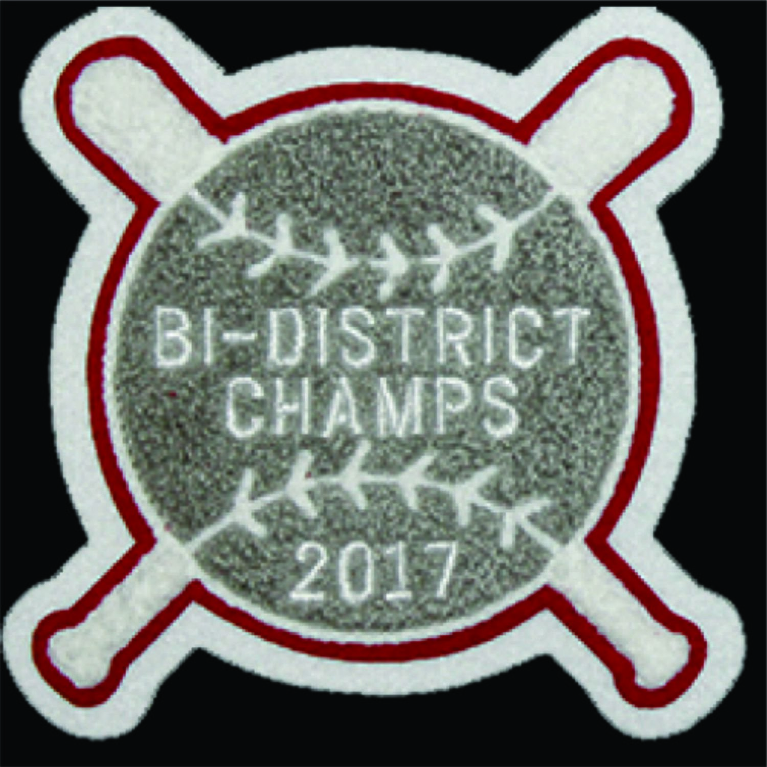 Chenille Patch - Baseball Over Bats