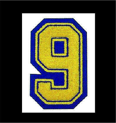 Chenille Patch - Jersey Number/Player Position (1 Digit)