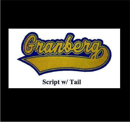 Chenille Patch - Script Name Back w/tail