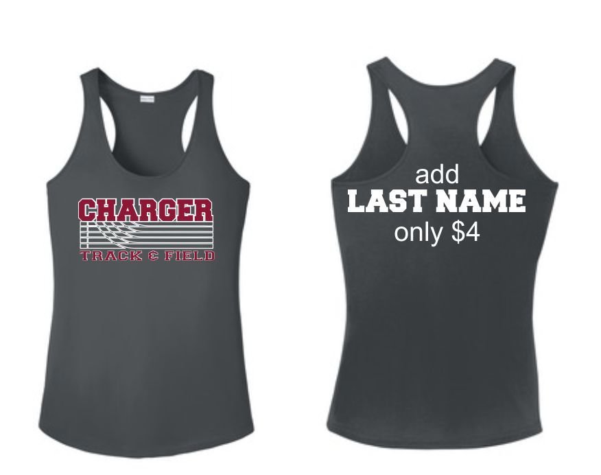 CHS Track &amp; Field Sport-Tek® Ladies PosiCharge® Competitor™ Racerback Tank (IRON GREY)