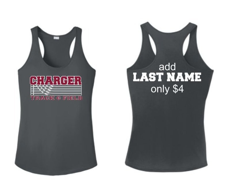 CHS Track &amp; Field Sport-Tek® Ladies PosiCharge® Competitor™ Racerback Tank (IRON GREY)