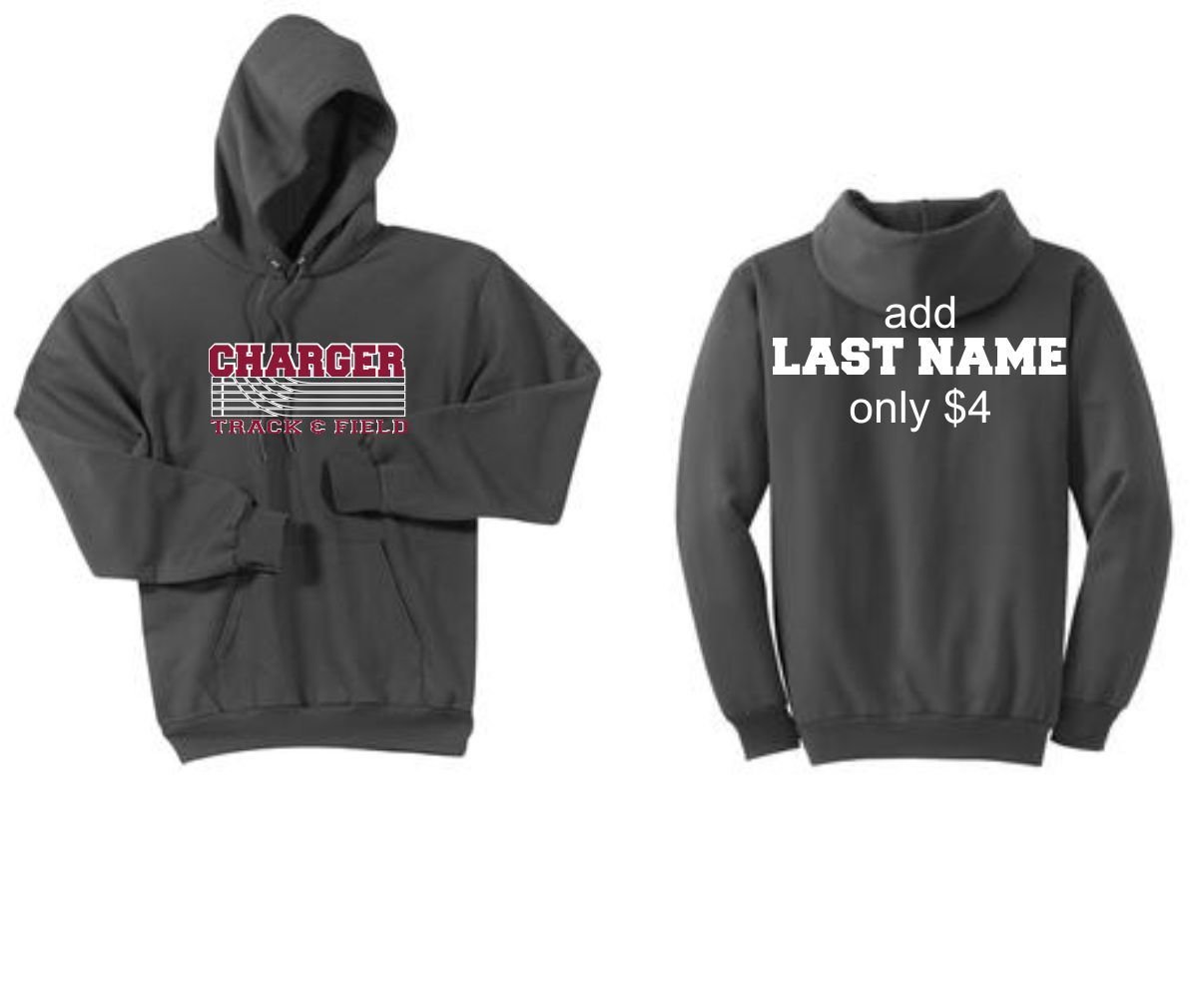 CHS Track &amp; Field Port &amp; Company® - Core Fleece Pullover Hooded Sweatshirt (CHARCOAL)