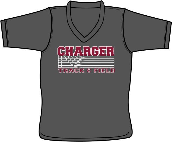 CHS Track &amp; Field Sport-Tek® Ladies PosiCharge® Competitor™ V-Neck Tee (IRON GREY)
