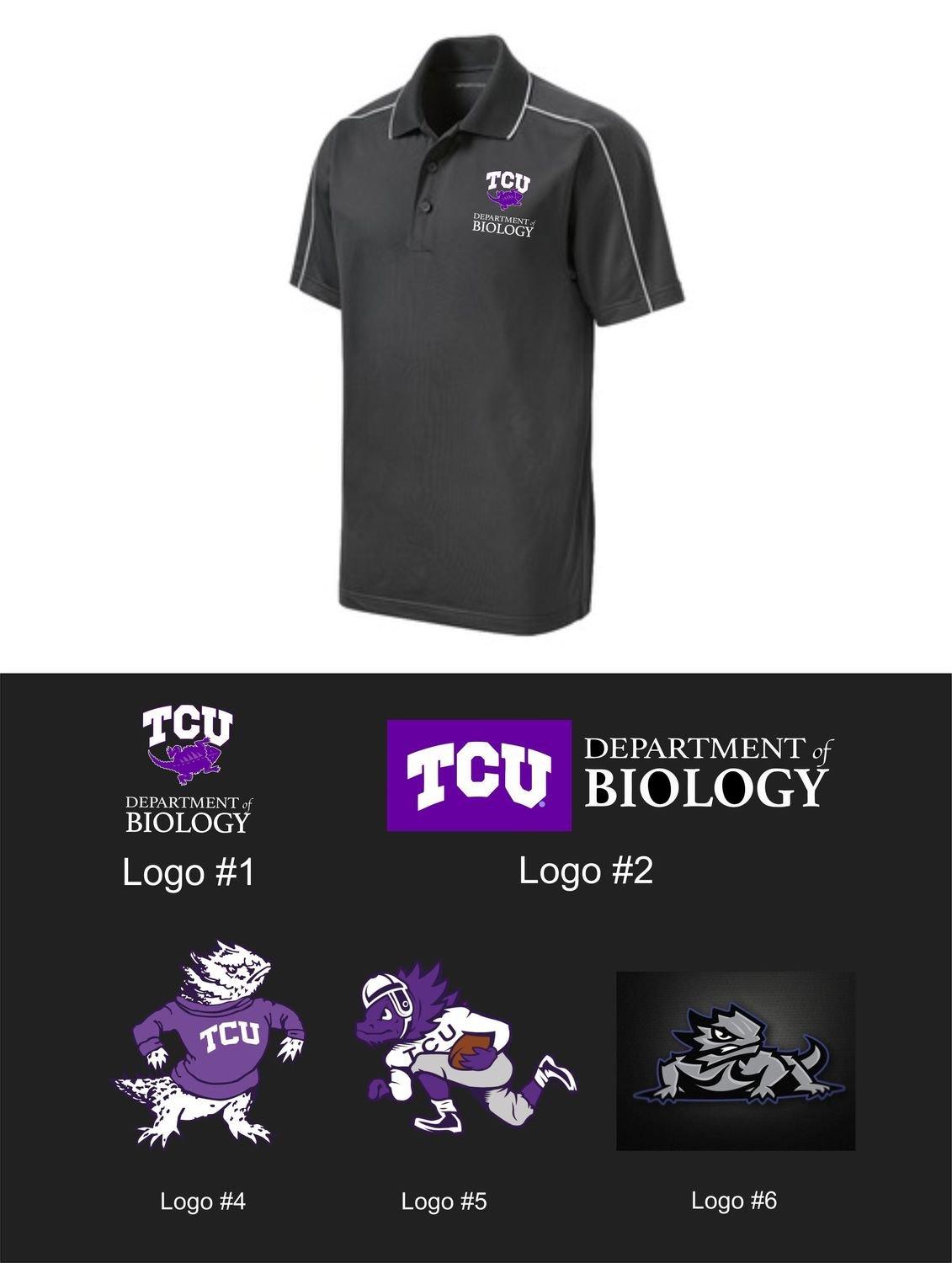 TCU Sport-Tek® Micropique Sport-Wick® Piped Men&#39;s IRON GREY/WHITE Polo