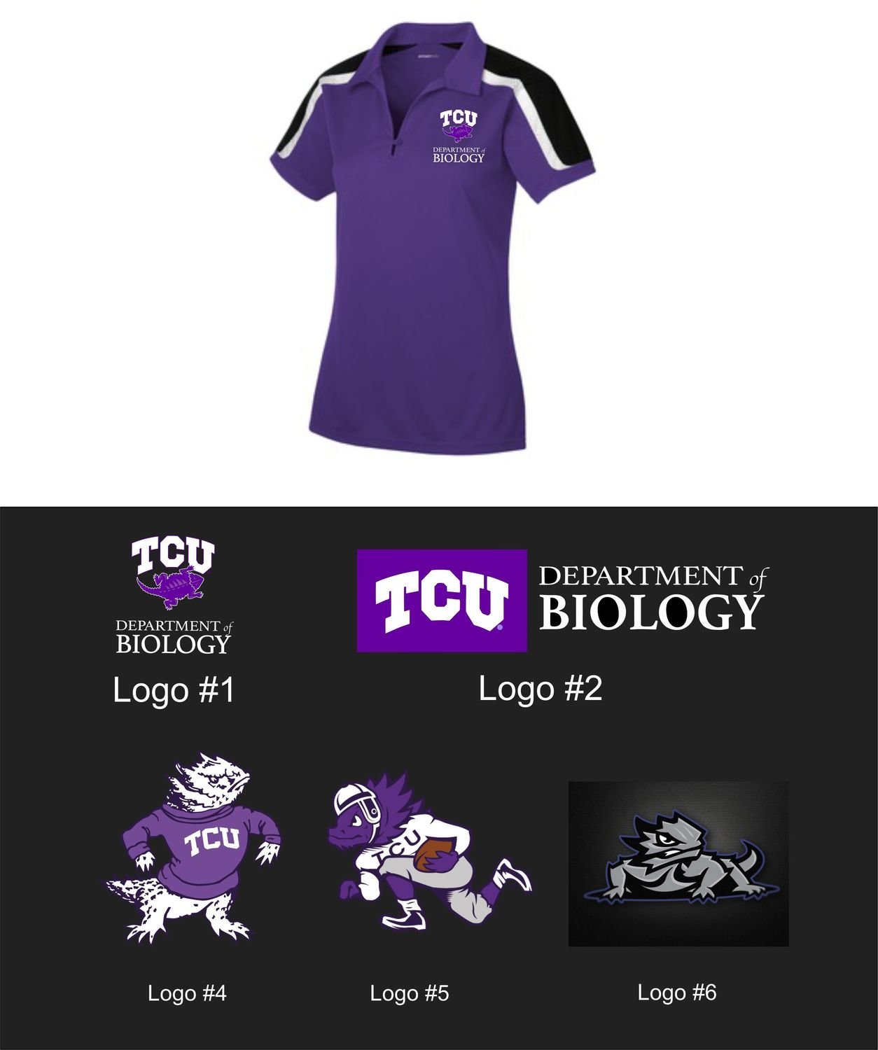 TCU Sport-Tek® Tricolor Shoulder Micropique Sport-Wick® Ladies PURPLE/WHITE/BLACK Polo