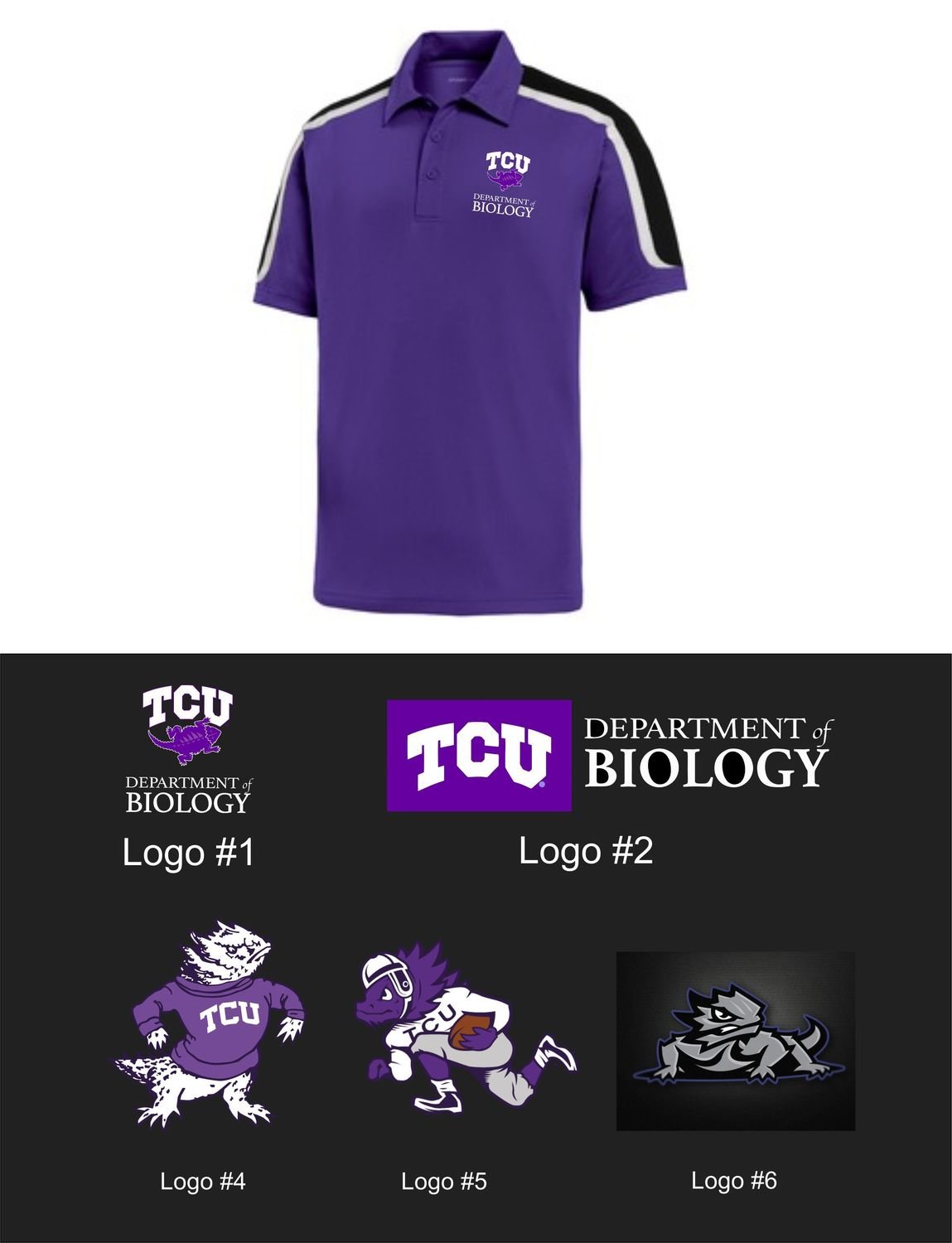 TCU Sport-Tek® Tricolor Shoulder Micropique Sport-Wick® Men&#39;s PURPLE/WHITE/BLACK Polo