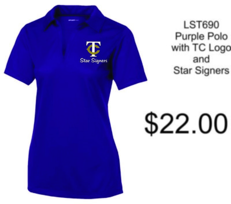 TCHS Star Signers Purple  Sport-Tek® Ladies PosiCharge® Active Textured Polo