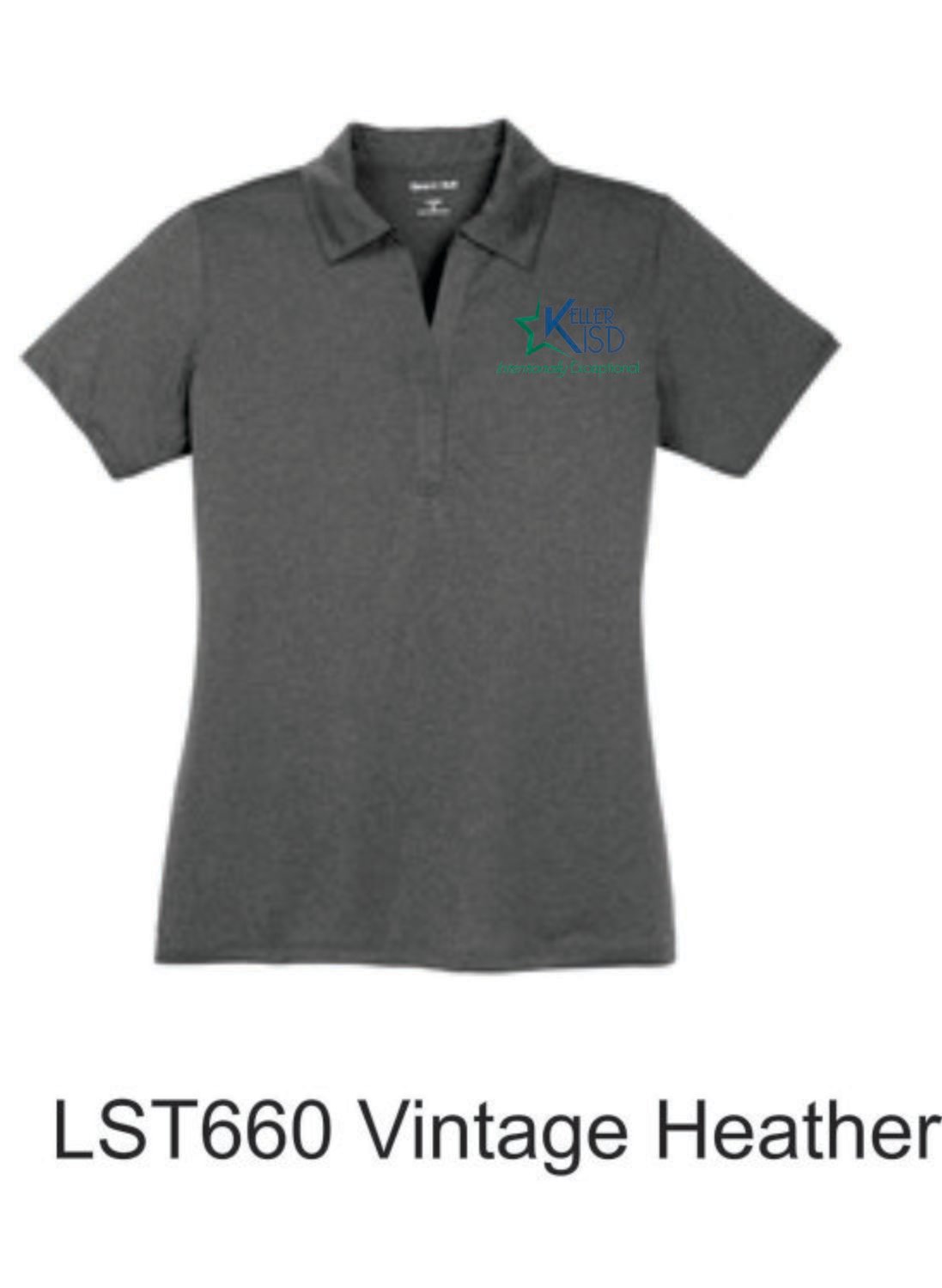 KISD Sport-Tek® Ladies Heather Contender™ Polo (Vintage Heather)