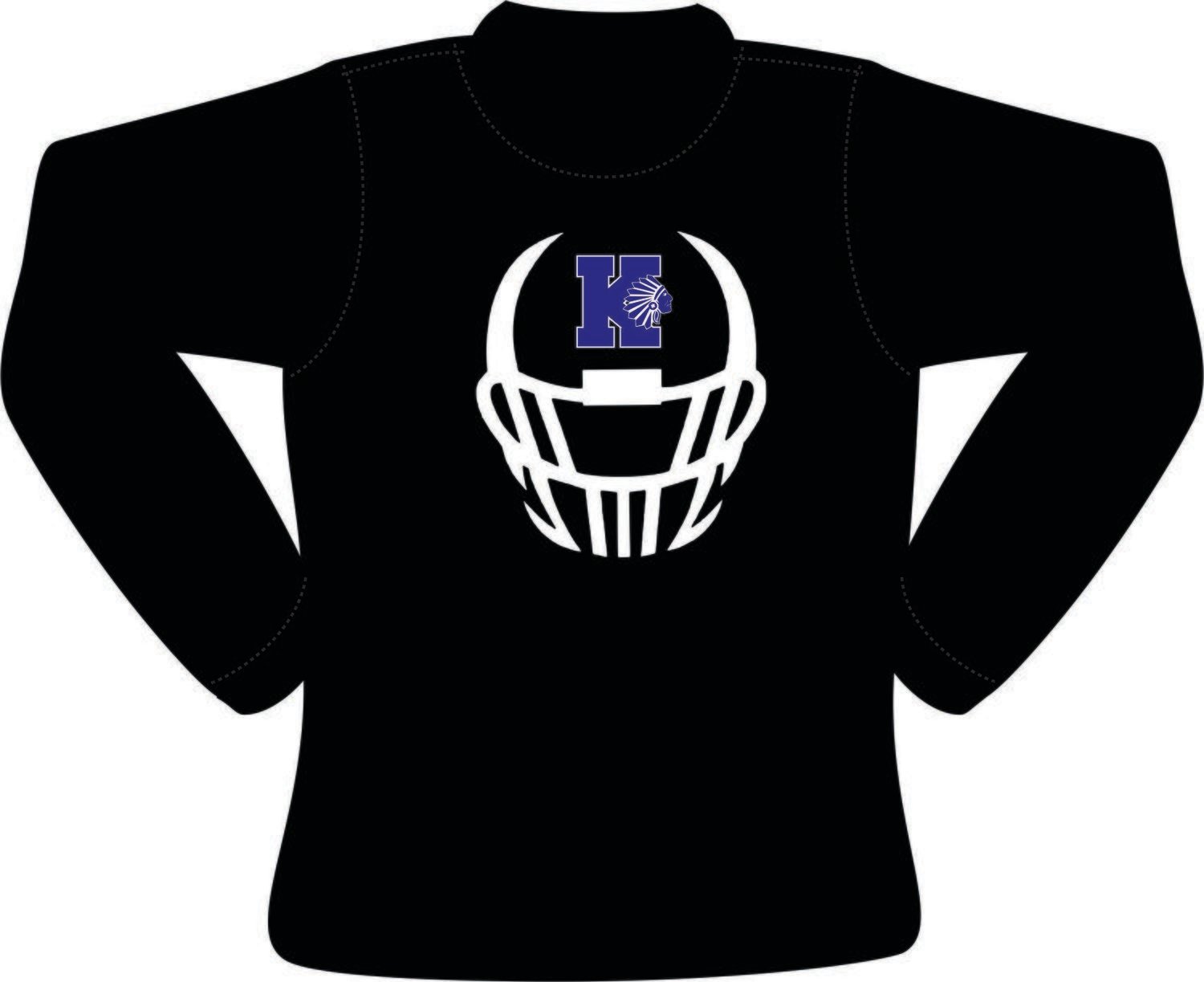 KMS Football Long Sleeve Moisture Wicking Tee (Black)
