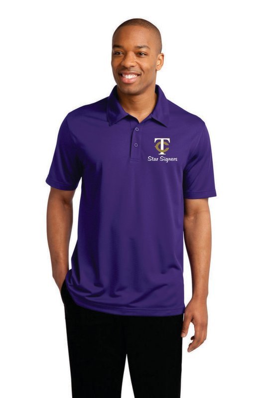 TCHS Star Signers Purple  Sport-Tek® Mens PosiCharge® Active Textured Polo