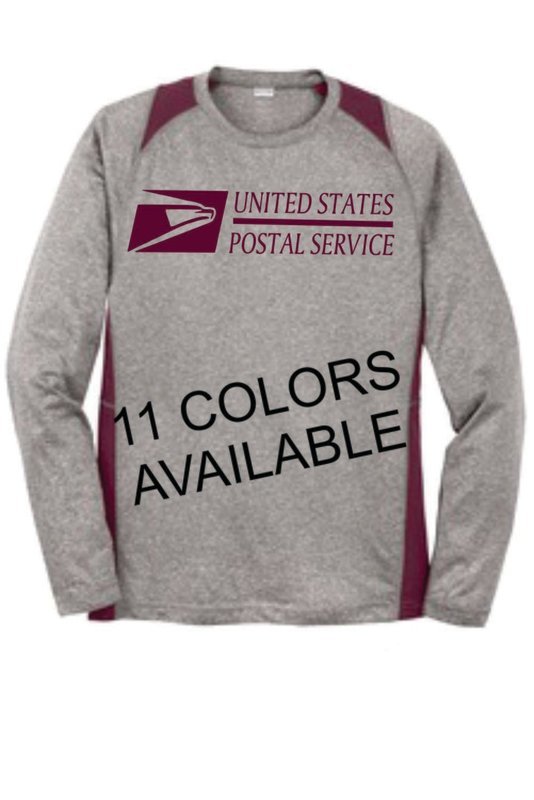 USPS Sport-Tek Heather Colorblock Longsleeve Tee