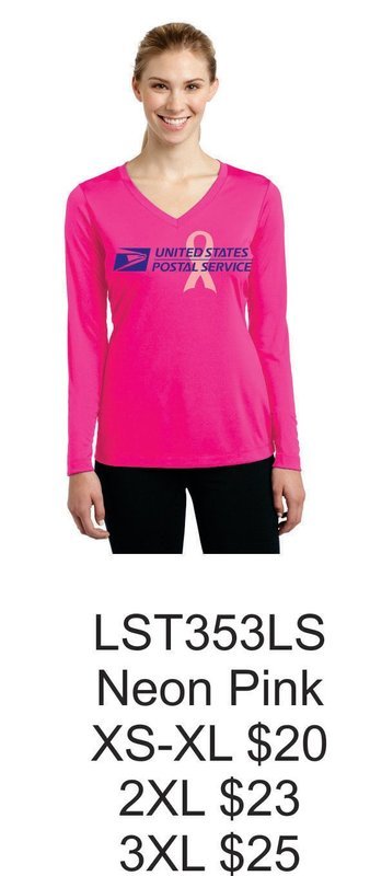 USPS Sport-Tek Ladies Pink Out Long Sleeve Tee