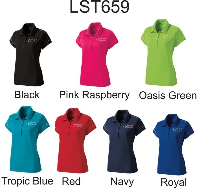 KFM Sport-Tek® Ladies Contrast Stitch Micropique Sport-Wick® Polo