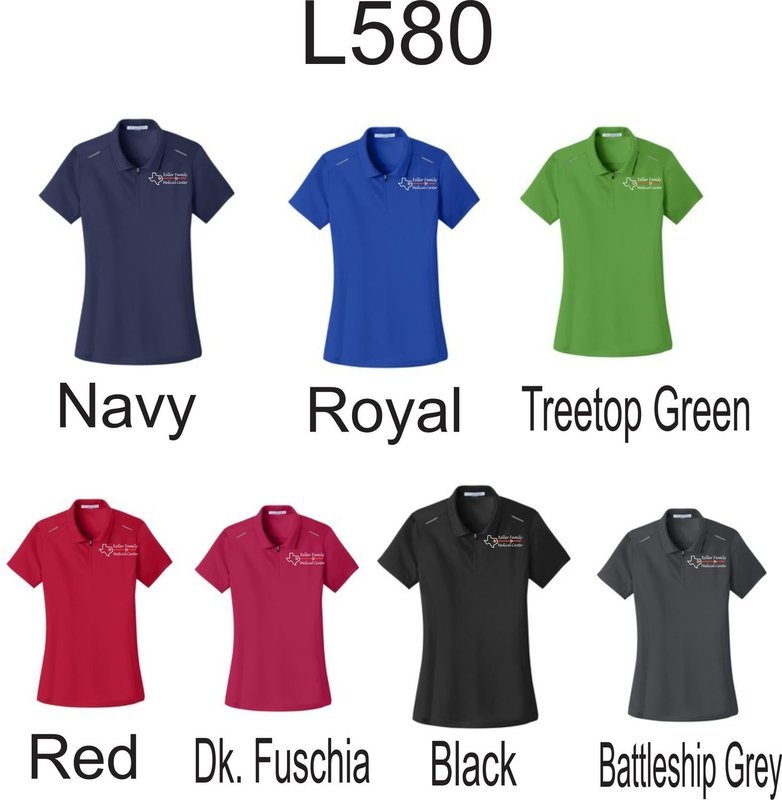 KFM Port Authority® Ladies Pinpoint Mesh Zip Polo