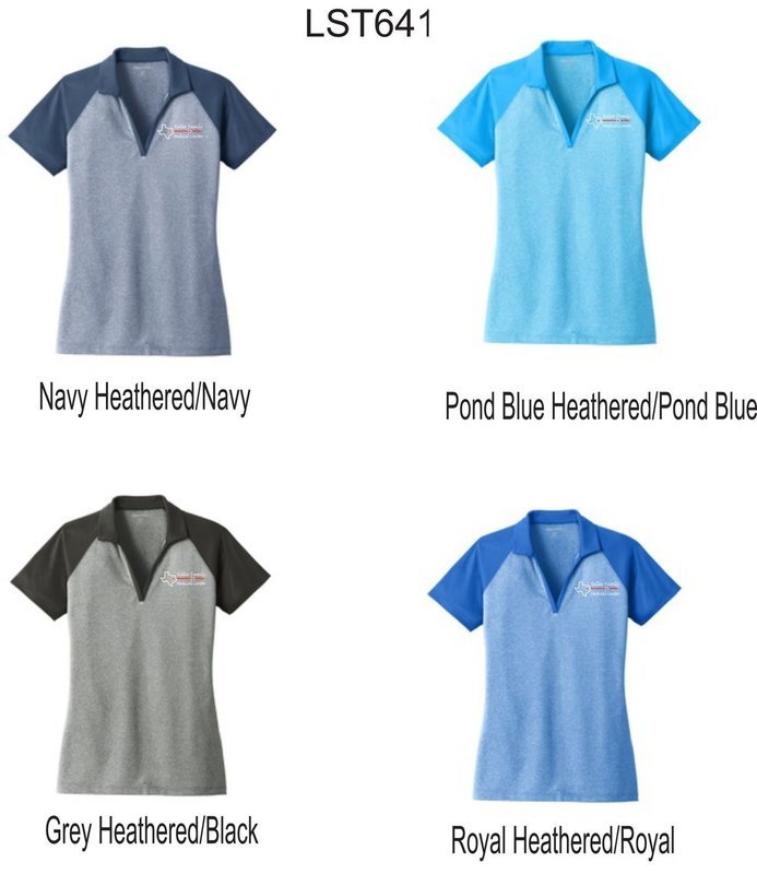 KFM Sport-Tek® Ladies PosiCharge® RacerMesh® Raglan Heather Block Polo