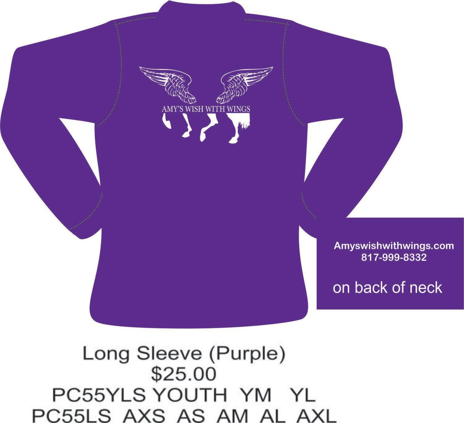 Amy&#39;s Wish with Wings Long Sleeve Purple Tee