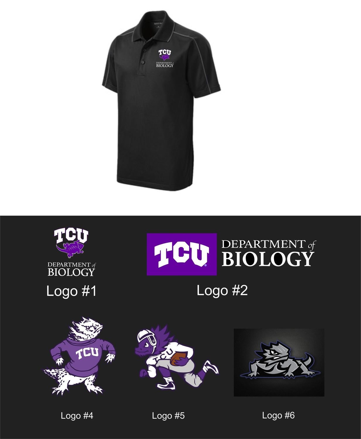 TCU Sport-Tek® Micropique Sport-Wick® Piped Men&#39;s BLACK/IRON GREY Polo